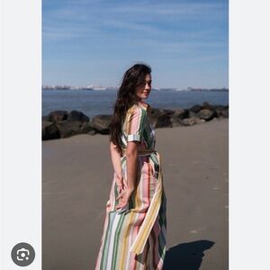 Parterre Banks Striped Multicolor Maxi Dress